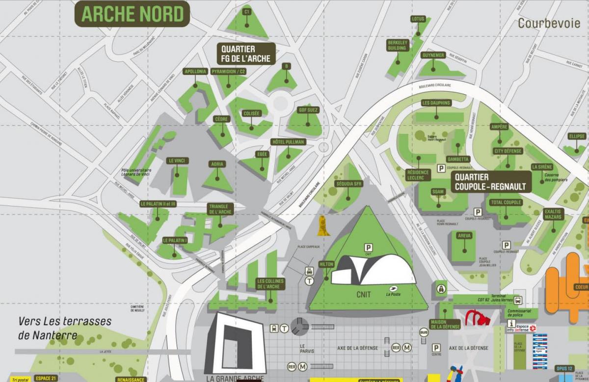 Map de La Défense Nò Arche