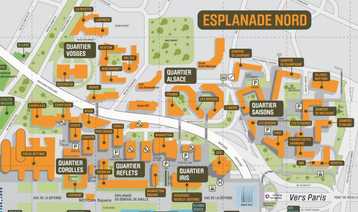 Map de La Défense Nò Esplanade