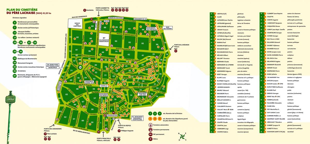 Map de Père-Lachaise Simityè